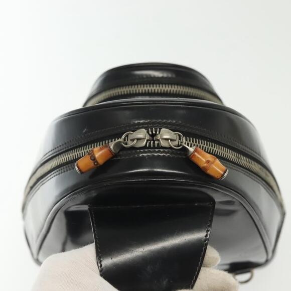 GUCCI Bamboo Body Bag Patent Leather Black Silver 003 3444 003 3444 - Picture 6 of 13